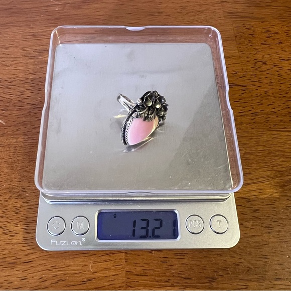 925 Sterling Silver Queen Conch Heart Floral Ring Size 8 Southwestern Statement - Picture 11 of 11